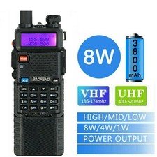 BaoFeng UV-5R Two-Way Radio VHF UHF With 8W 3800mAh Battery Walkie Talkie Radio