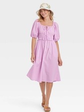 Women s Universal Thread Dress Chalk Violet Purple Puff Sleeve NWT Size Small