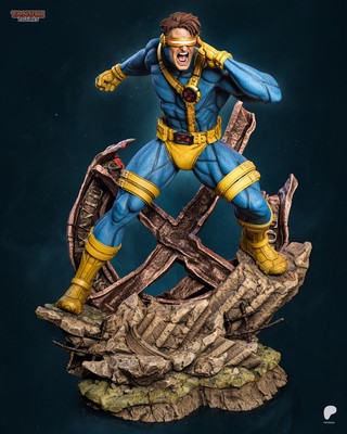   Cyclops Figur - X-Men / Marvel | 30cm | 90er-Jahre Stil | Art | !!BEMALT!!  