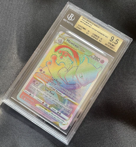 Mewtwo VSTAR Pokemon TCG Sword/Shield "Go" Rainbow Secret Rare #079/078 BGS 9.5