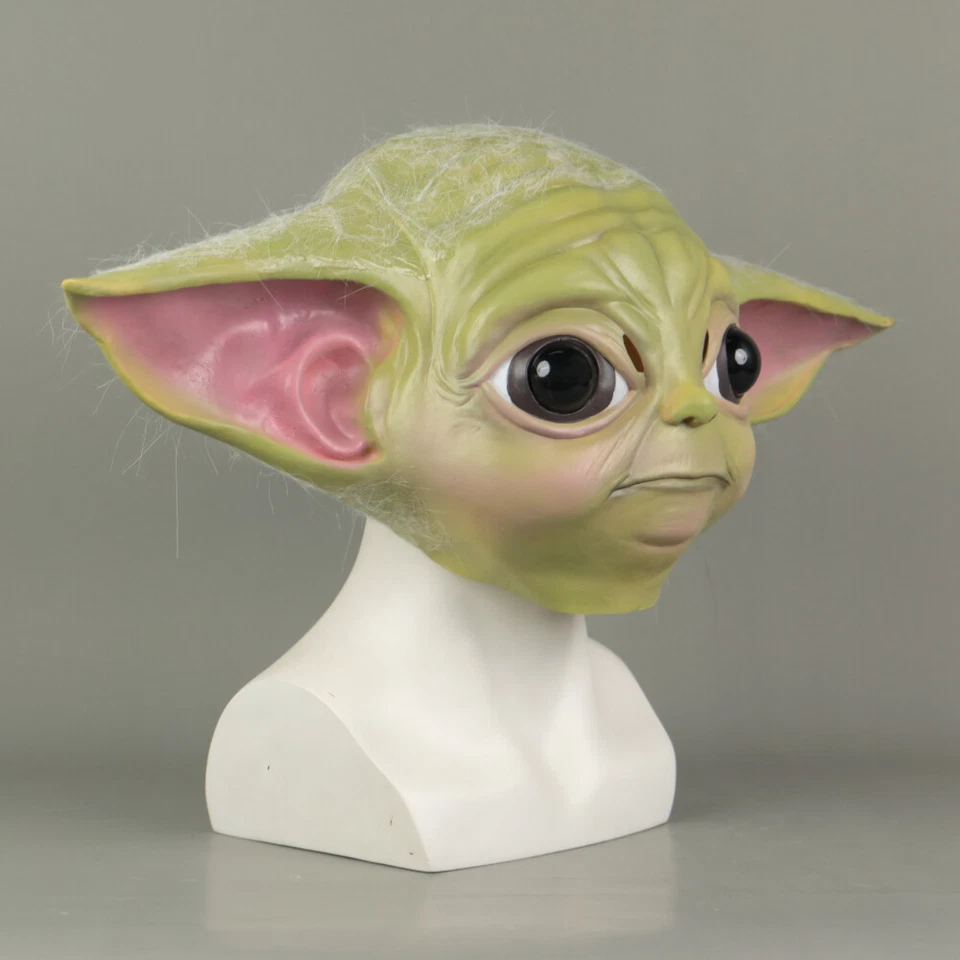 Cosplay The Mandalorian Baby Yoda Máscara Vestido Elegante Casco Accesorios Látex Foto 4 de 4