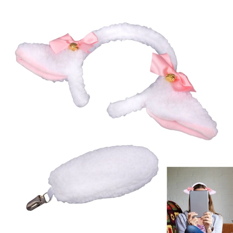 Halloween Sheep Costume Accessories Plush Sheep Ear Headband , Sheep