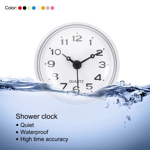 Reloj de ducha de baño impermeable con ventosa mini relojes de pared gris oscuro - Imagen 7 de 7