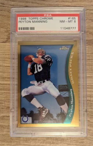 1998 Topps Chrome Peyton Manning Rookie #165 PSA 8 NM-MT Indianapolis Colts