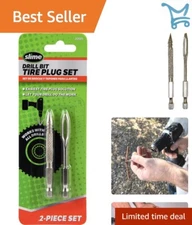 Tire Plug Drill Bit Kit All Drills Compatible 2-Piece Set Easy Tire Repair