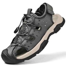 Men  s Leather Outdoor Hiking Sandals Non-slip Comfortable Lightweight Shoes