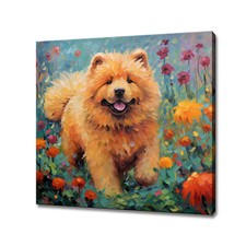Chow Chow Cane Cucciolo Stampa Tela Colorata Arte da Parete Animale Animale Animale Foto Regalo