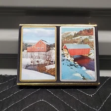 Vintage Congress 606 Playing Cards Cel-u-tone Winter Scene Poker Rummy Solitaire