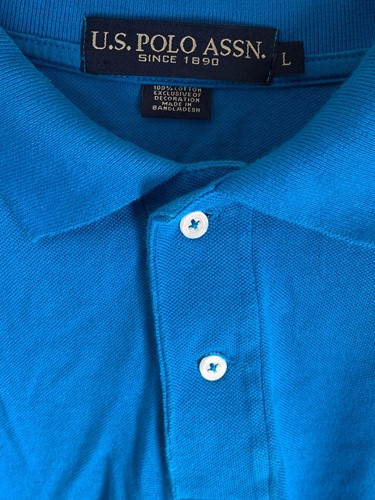 US Polo Assn Mens L Shirt Blue 100% Cotton USPA - Picture 3 of 4