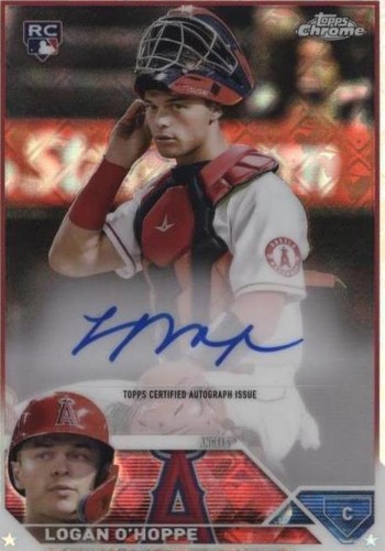 大活躍　Logan O’Hoppe 直筆サイン　オホッピー2020 Chrome LOGAN O'HOPPE TOPPS CHROME MLB LOGOFRACTOR ROOKIE CARD RC ANGELS