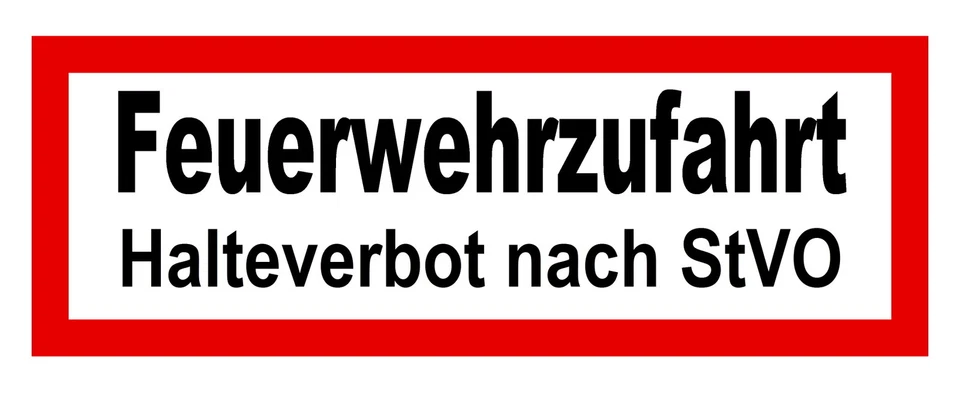 DESI-SCHILDER Feuerwehrzufahrt-freihalten-Halteverbot StVO-Feuerwehr-Alu-Schild-4 Ausführungen