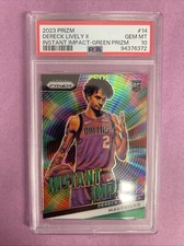 2023-24 Prizm Dereck Lively II #14 RC INSTANT IMPACT-GREEN PRIZM PSA 10 (ZZ7)