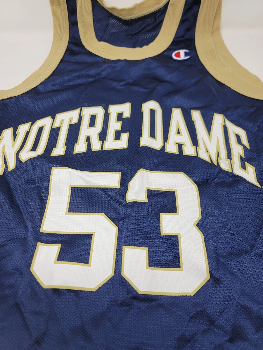 VINTAGE 90s CHAMPION NOTRE DAME FIGHTING IRISH NCAA BASKETBALL JERSEY 53 sz 36