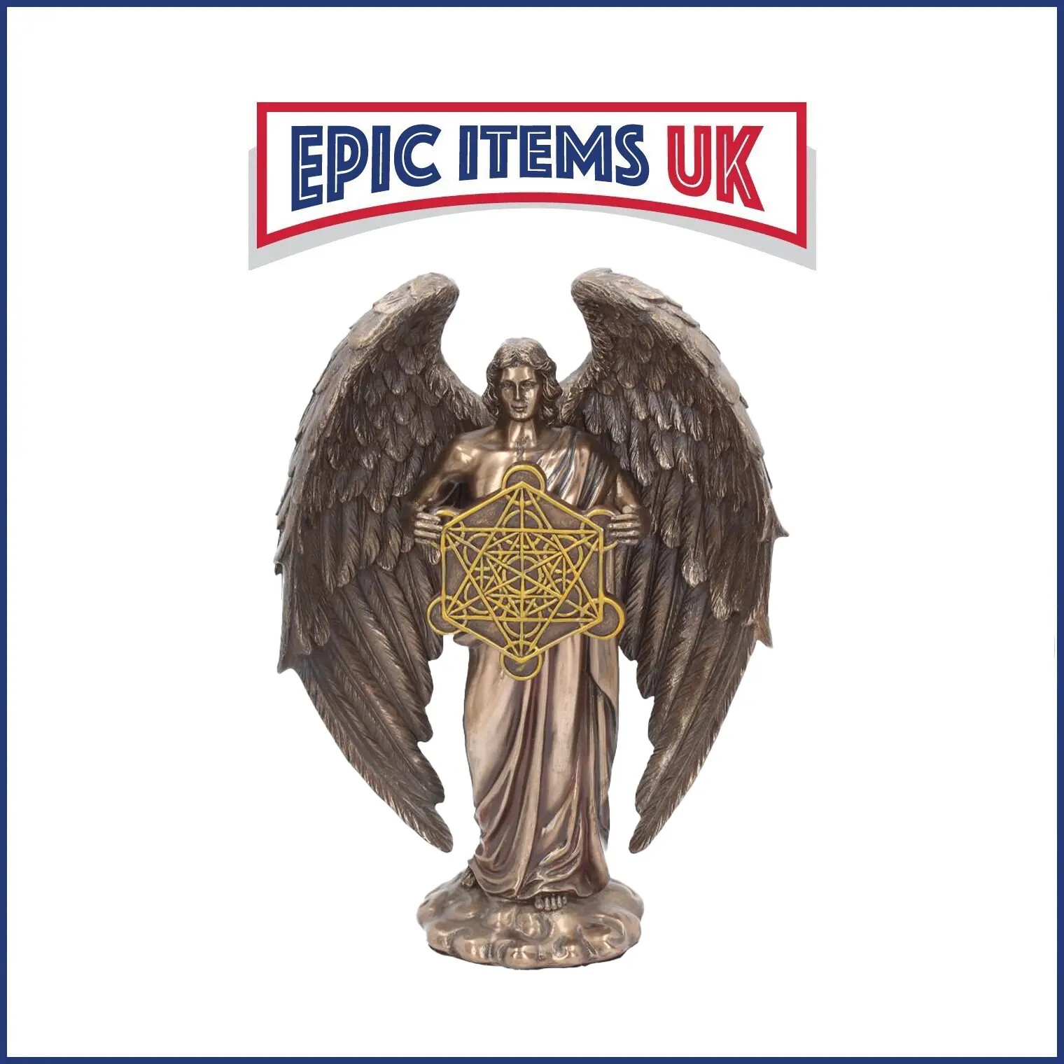 Nemesis Now Bronzed Flower Of Life Metatron Archangel Figure 26cm - IN STOCK