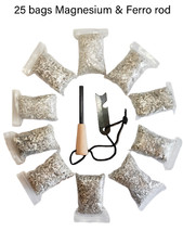 Fire Starter 25 bags Magnesium 99 Pure Ferro Rod For Camping Hiking Bushcraft