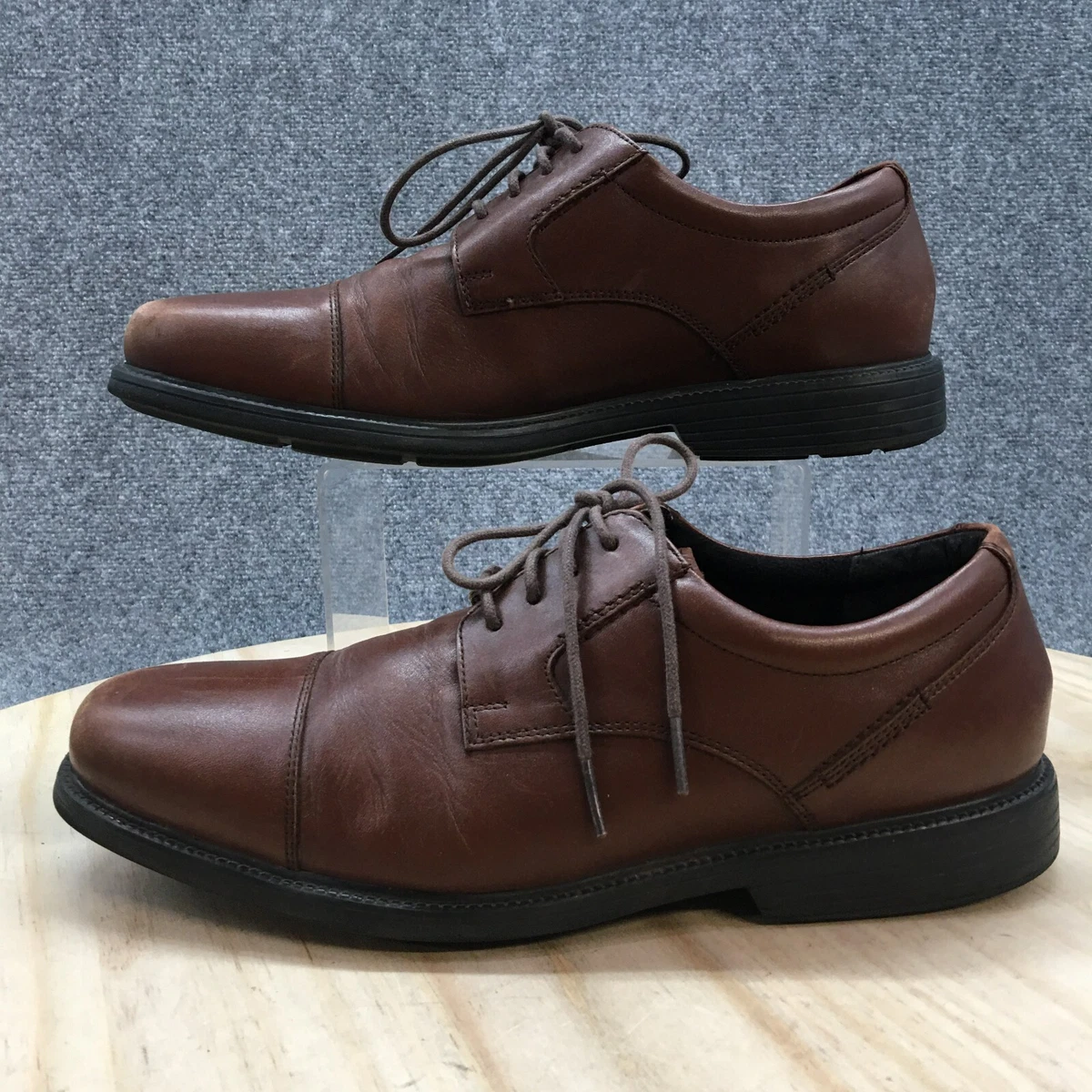 Rockport Shoes Mens 10 M Charles Road Oxford Brown Leather Casual