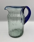 Vintage Margarita Jug / Pitcher Mexican Style With Blue Rim And Handle - 1 Litre