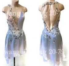 New Ice Figure Skating Dress Figure Skating Dress For Competition blue dyeing