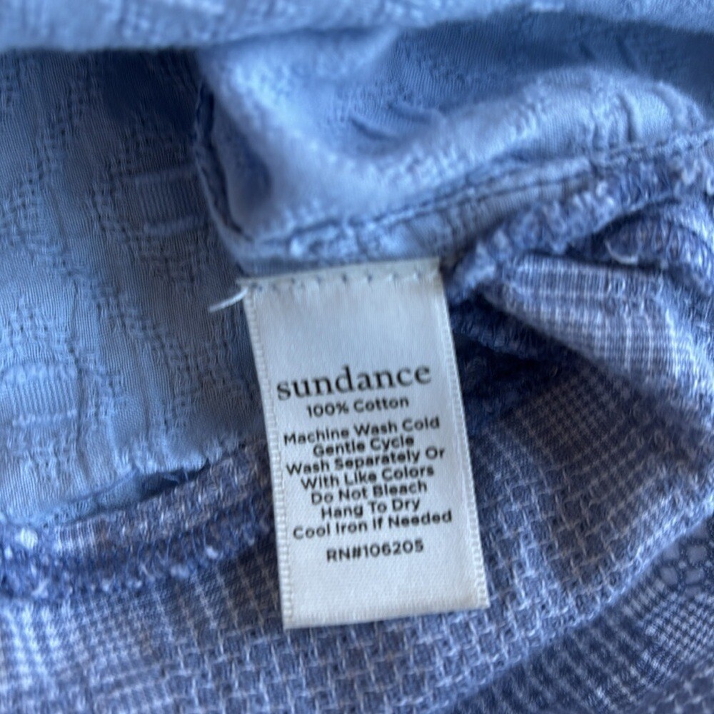 Sundance Blue Patchwork Cotton 1/2 Button Pullove… - image 5