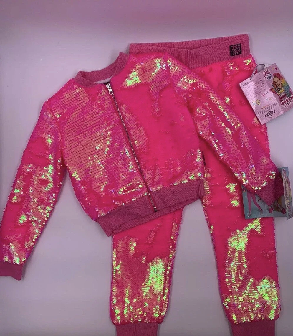 JoJo Siwa Big Girls Rainbow Sequin Bomber Jacket - L (10/12) 