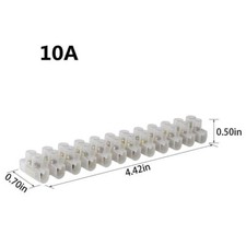 Dual Row Electric Barrier Block 12-Position Terminal Strip, 10 Amp 10PCS