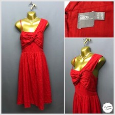 ASOS Women's Stunning Red Single Shoulder Cotton Dress UK 12 EUR 40 US 8