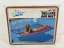 New VTG 1994 INTEX The Wet Set PINK Deluxe Air Mat Pool Float Lounge 76" x 29"
