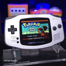 Silver Game Boy Advance GBA Console with iPS V5 Backlight Backlit LCD MOD
