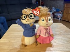 Alvin And The Chipmunks TY Beanie Babies Simon & Brittany