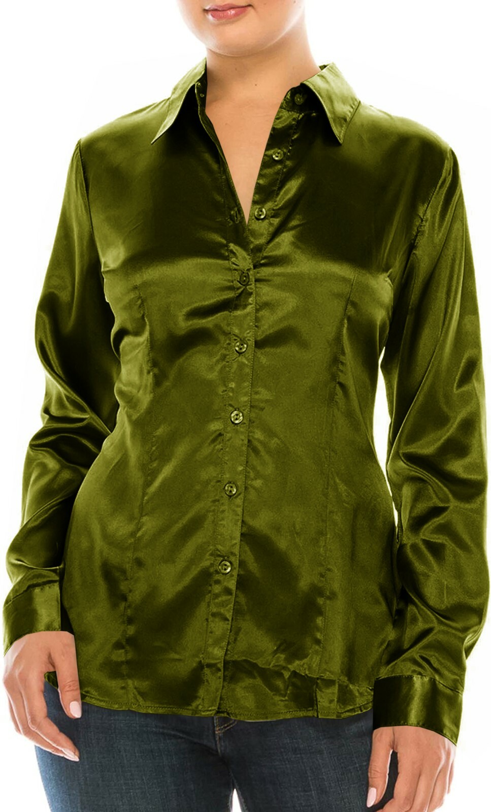 green olive blouse