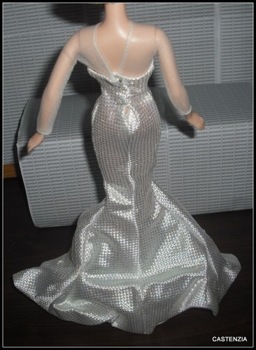 SUKIENKA BARBIE DOLL MATTEL HOLLYWOOD PREMIERA SILKSTONE BIAŁA MARILYN MODA SUKNIA - Zdjęcie 6 z 7