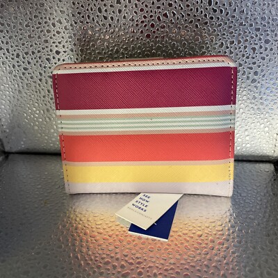 APT.9 Women s SAFE KEEPER Mini Bifold Wallet Zip Coin Striped