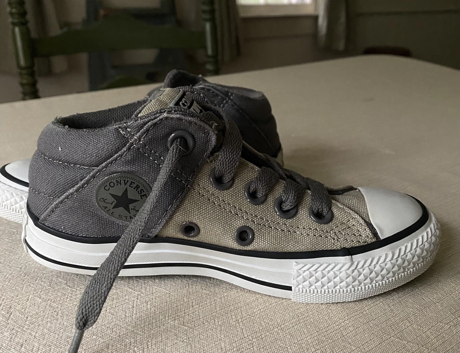 ✨Converse~Gioventù ~ Sneakers basse in tela grigio beige~taglia 11