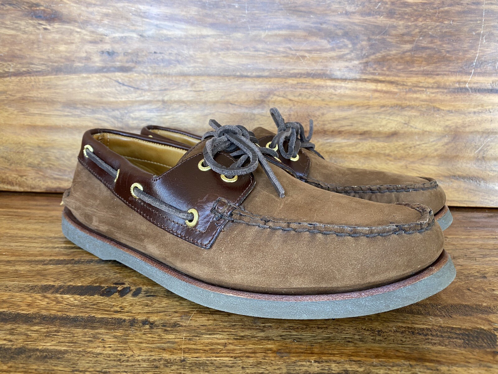 Gold Cup Boat Shoes Brown Leather Size 