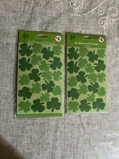 LOT OF 2 PACKS Stickers Four Leaf Clover Irish St.Patrick  s Day STICKER SHEETS