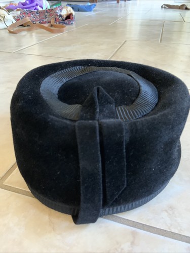 Cappello portapillole PICCARDIA vintage anni 50/60 - Francia nero velluto morbido - Foto 3 di 8