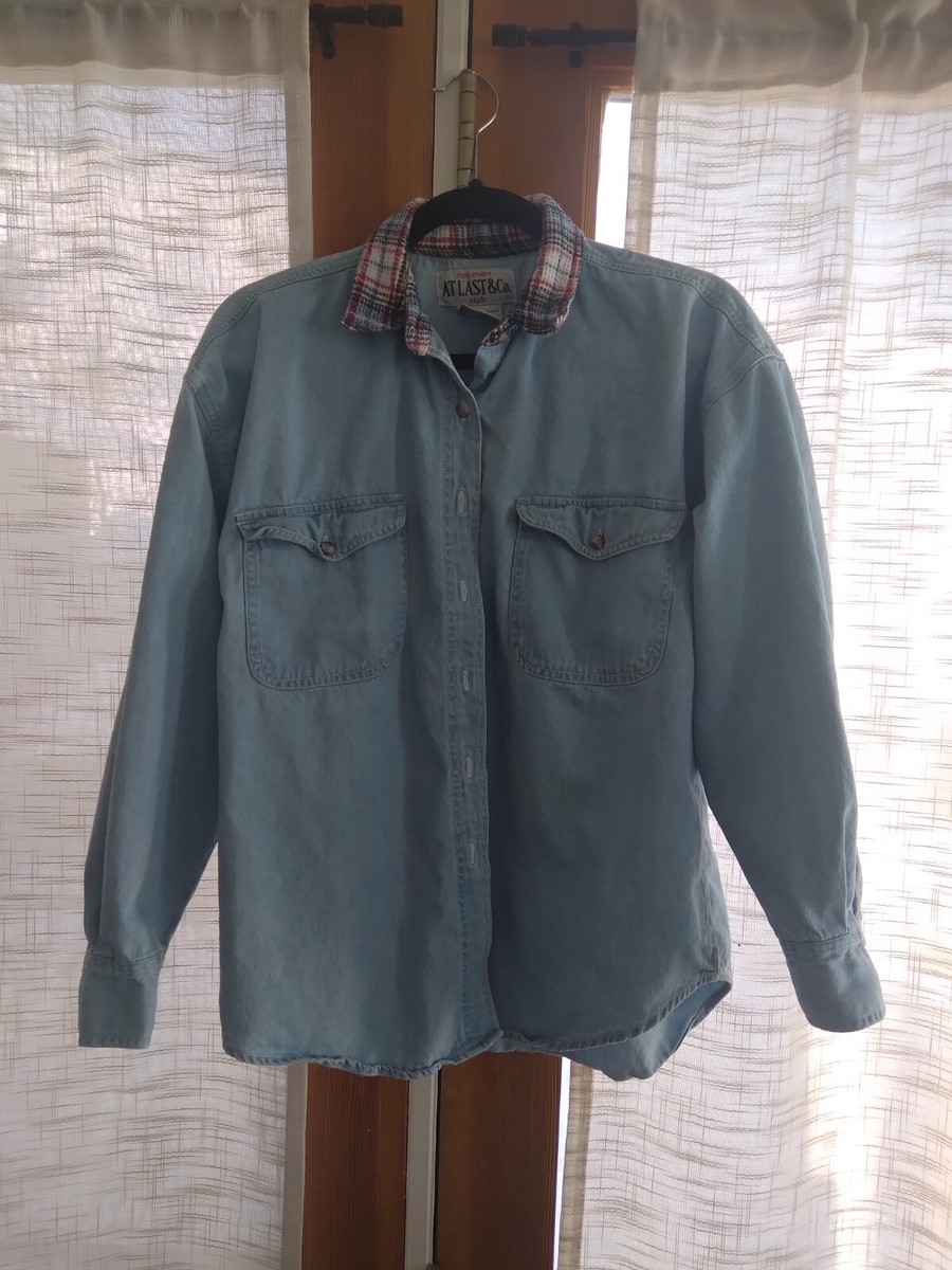 At Last & Co. Independent Style Denim Button-Up Shirt Size