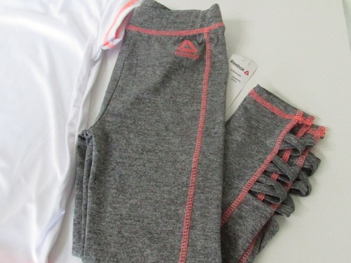 Reebok 2 pc Set: Short Sleeve Graphic Shirt and Criss-Cross Ankle Legging NEW - Picture 22 of 28