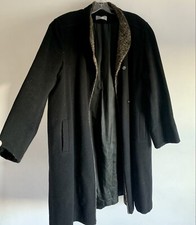 Wallis Black Long Sleeves Wool &cashmere Blend Coat Jacket Outerwear Overcoat 16