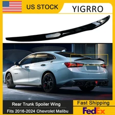 Rear Spoiler For 16-24 Chevrolet Malibu Rear Highkick Trunk Wing Lid Gloss Black