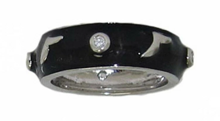 Anillo apilable plata circonita verde rojo negro blanco oro esmalte banda epoxi talla 5 6 7 nuevo Foto 2 de 4