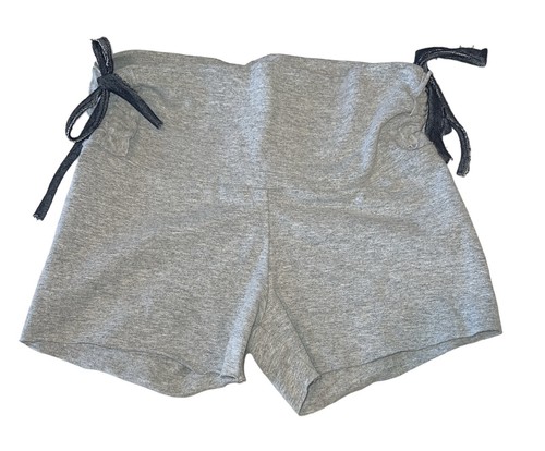 Hope Jeans girls heather gray faux denim cinched tie waist bike shorts 8