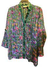 Vintage Victoria's Secret Gold Label Floral Button Nightshirt Semi Sheer Sz. S.
