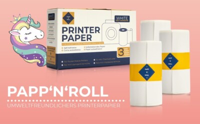 Papp'N'Roll Selbklebendes Thermopapier mini Drucker PeriPage Poooli Gukkk T02