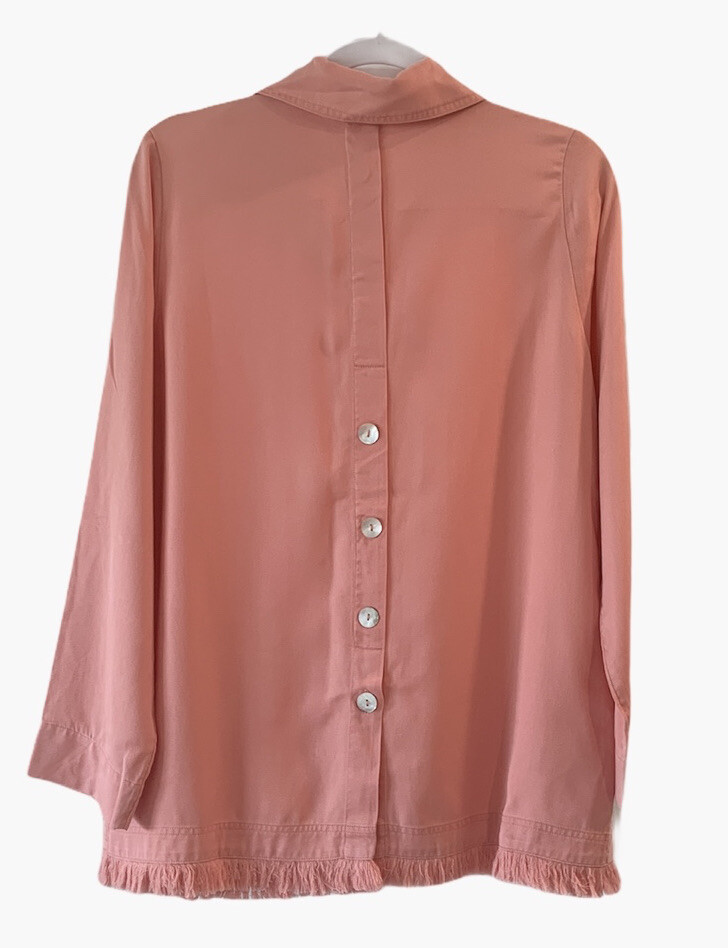 Soft Surroundings Peach Collared Button Down - image 2