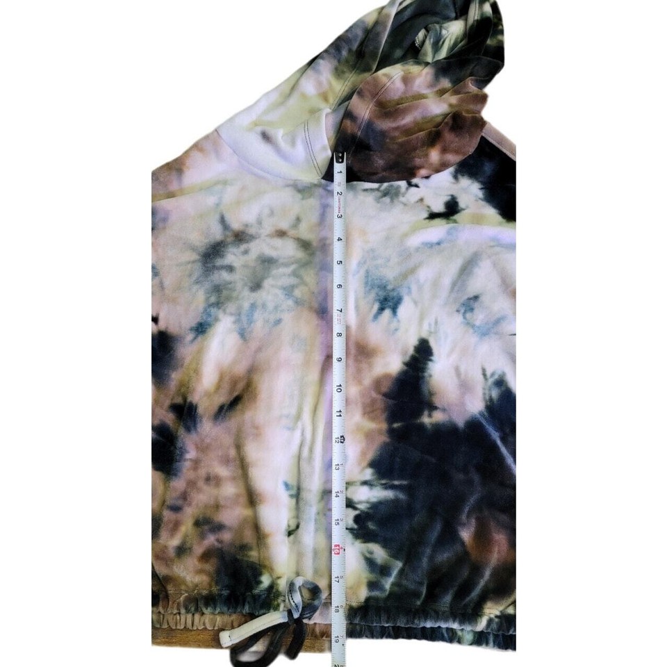 French Laundry Sport XL Velour Super Soft Cropped Tie Die Hoodie eBay