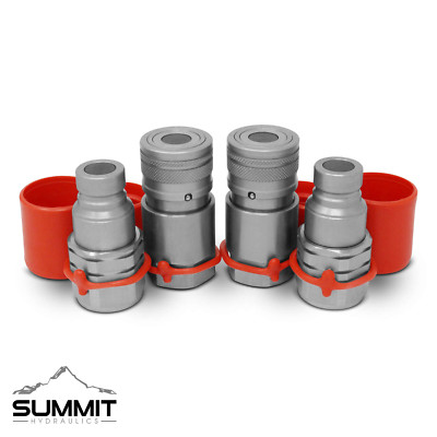 3/4'' SAE Flat Face Hydraulic Quick Connect Coupler Coupling Skid Steer 2 Sets