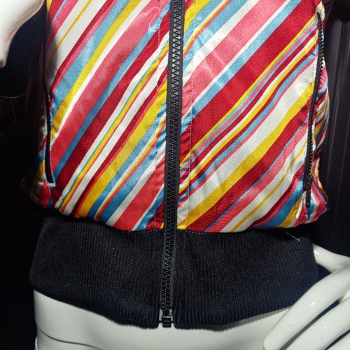 Adidas Women's Small Reversible Full Zip Multicolour Striped Jacket Zip Pockets - Picture 7 of 14