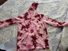 True Craft Pink/Maroon Size Large Youth Hoodie Hooded Sweatshirt New Tie Dye