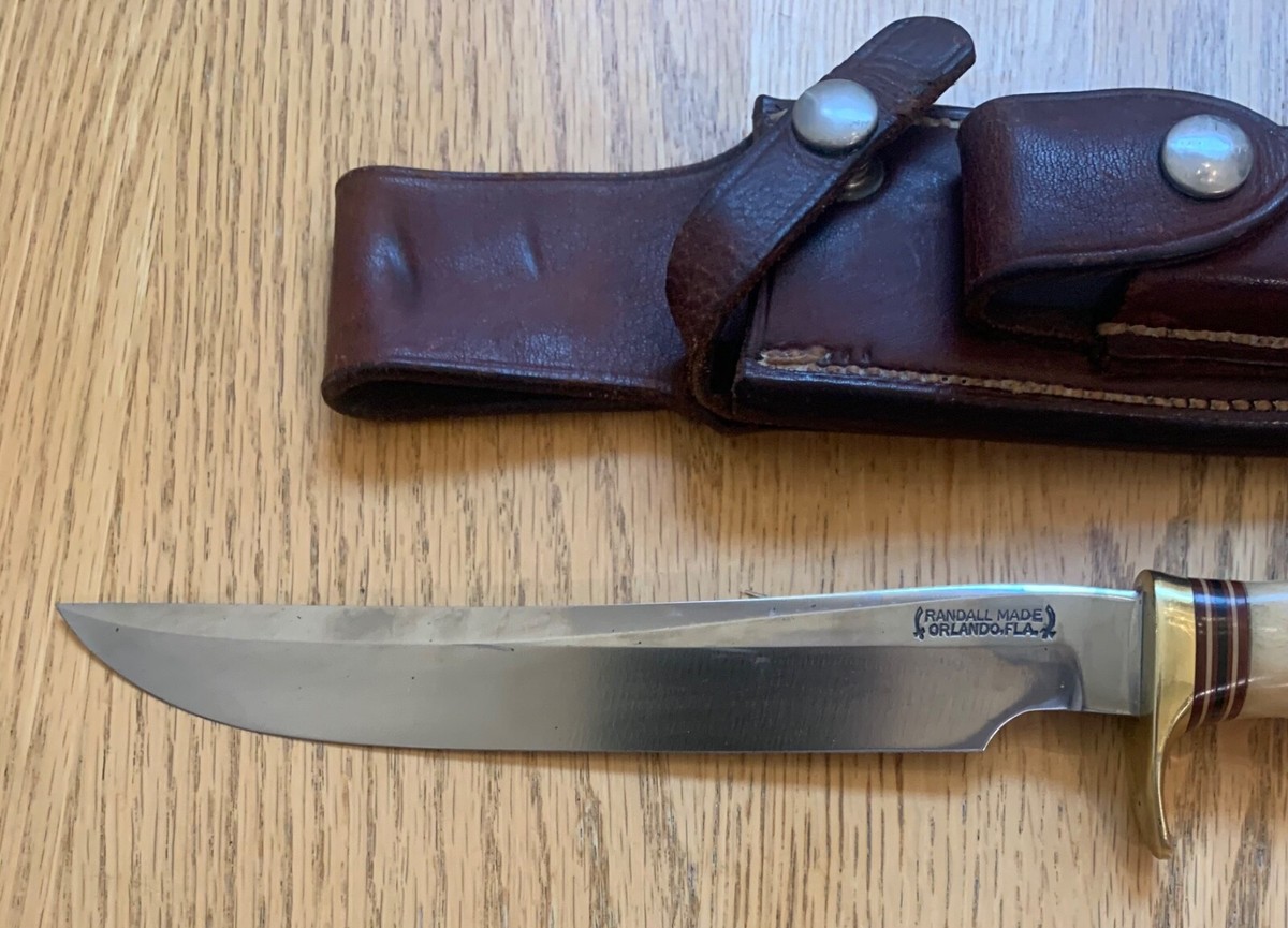 AWESOME VINTAGE RANDALL FG STAG #3-7 KNIFE W/ ROUGH BACK SHEATH